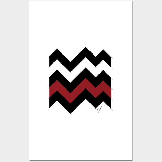 Zig Zag Club Red #minimal #design #kirovair #buyart #christmas Wall Art by Kirovair